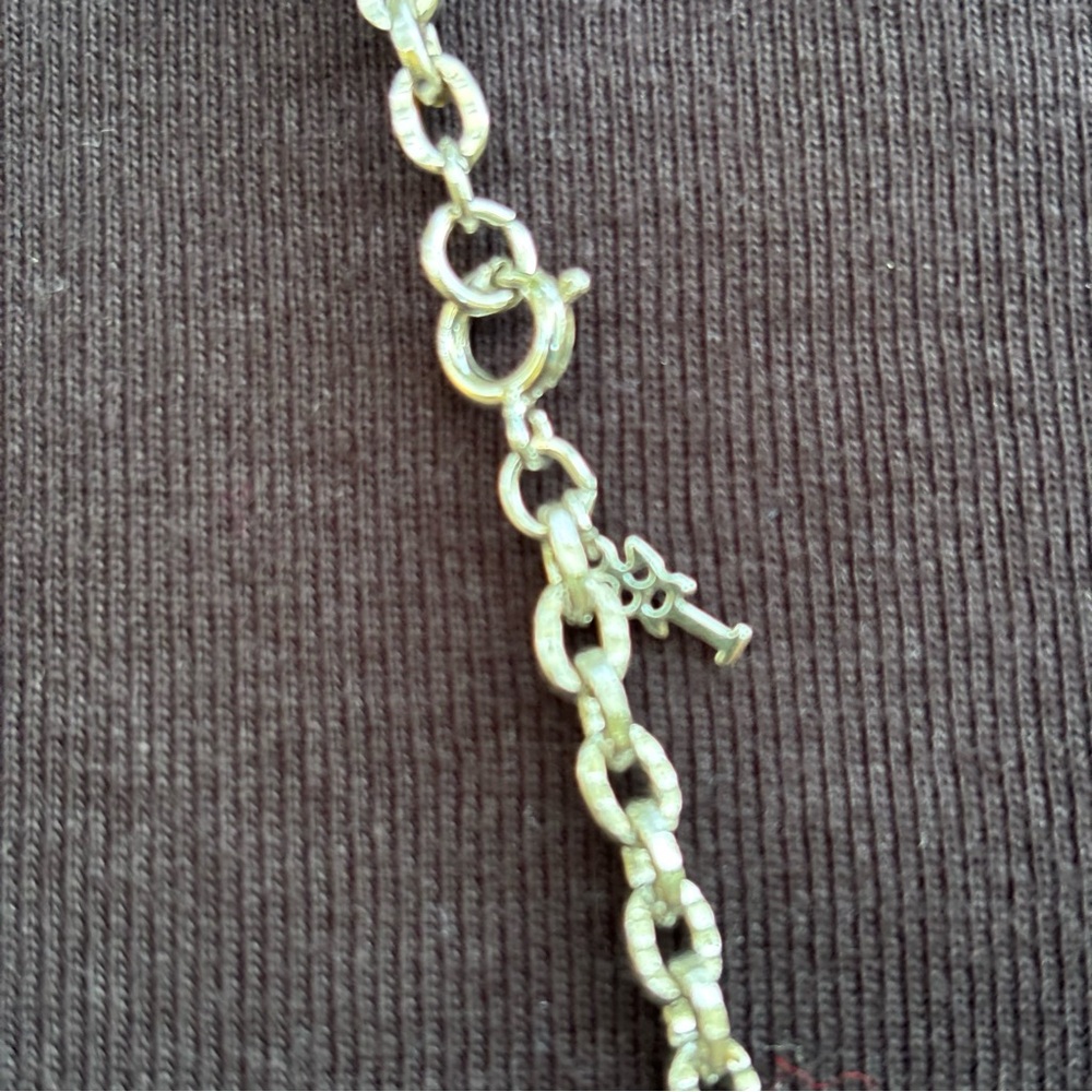 TRIFARI Crown Trifari Modernist Silver tone statment Pendant Necklace 3 in - Picture 3 of 6